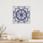 Sri Yantra / Sri Chakra Gemstone und Perle Poster (Küche)