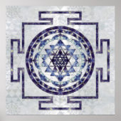 Sri Yantra / Sri Chakra Gemstone und Perle Poster (Vorne)