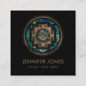 Sri Yantra / Sri Chakra Gold und Marmor Dot Art Quadratische Visitenkarte (Vorderseite)