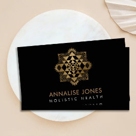 Sri Yantra / Sri Chakra Golden in Lotus-Form Visitenkarte