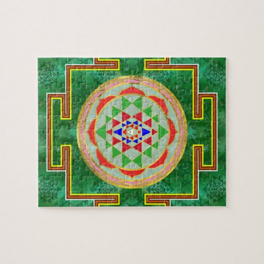 Sri Yantra/Sri Chakra in der Farbe Puzzle (Horizontal)