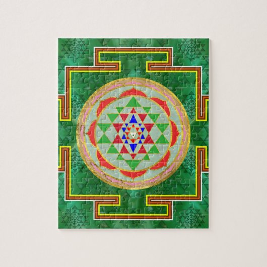 Sri Yantra/Sri Chakra in der Farbe Puzzle (Vertikal)