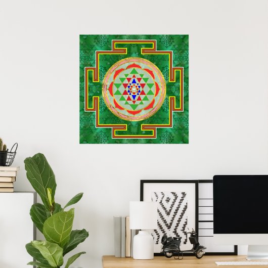 Sri Yantra / Sri Chakra in Farbe Poster (Heimbüro)