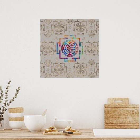 Sri Yantra / Sri Chakra in Leinwand Poster (Küche)
