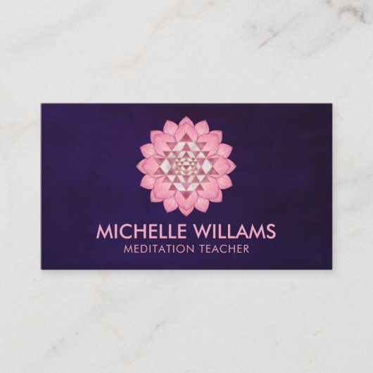 Sri Yantra / Sri Chakra in Lotus Blume Business Visitenkarte (Vorderseite)