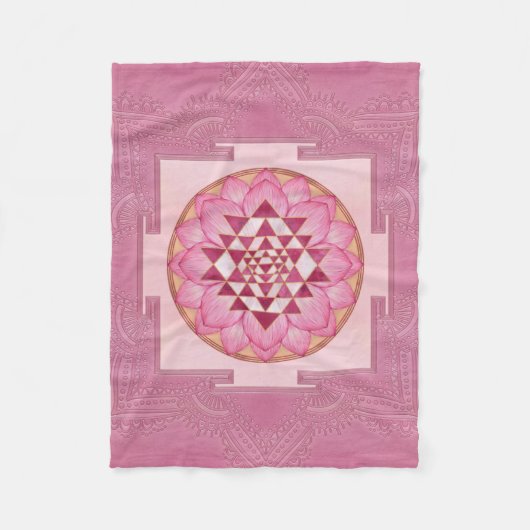 Sri Yantra / Sri Chakra in Lotus Fleecedecke (Vorderseite)