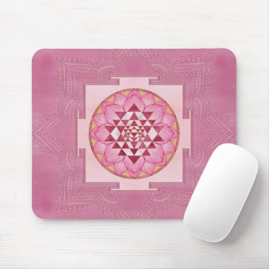 Sri Yantra / Sri Chakra in Lotus Mousepad (Mit Mouse)