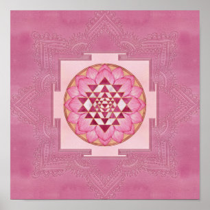Sri Yantra  / Sri Chakra in lotus Poster