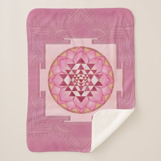 Sri Yantra / Sri Chakra in Lotus Sherpadecke (Vorderseite)