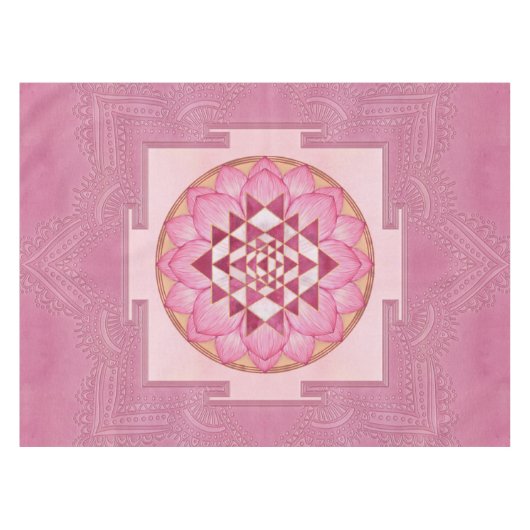 Sri Yantra / Sri Chakra in Lotus Tischdecke (Vorderseite (Horizontal))