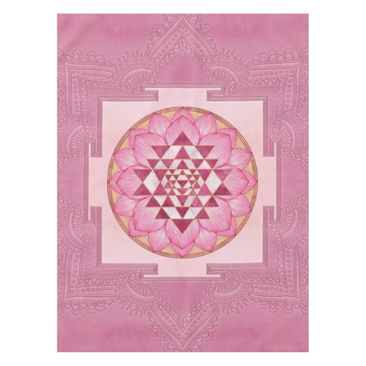 Sri Yantra / Sri Chakra in Lotus Tischdecke (Vorderseite)