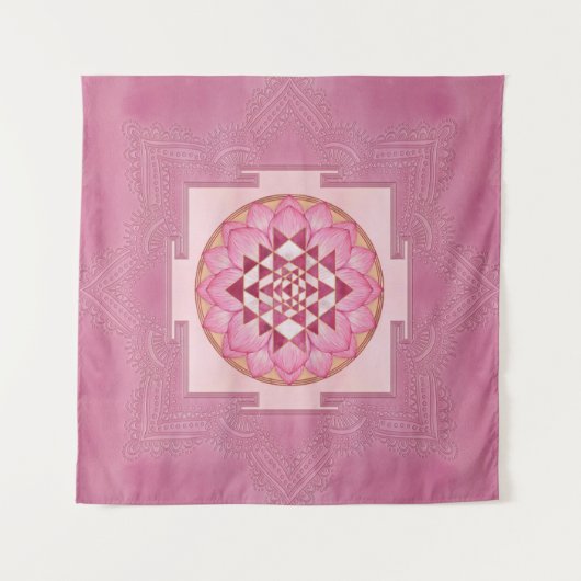Sri Yantra  / Sri Chakra in lotus Wandteppich (Vorderseite (Horizontal))