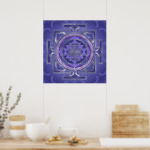 Sri Yantra / Sri Chakra Lila und Silver Poster (Küche)