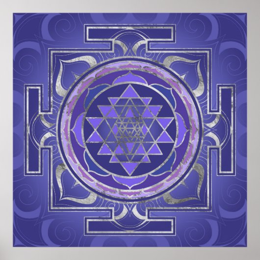 Sri Yantra / Sri Chakra Lila und Silver Poster (Vorne)