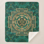 Sri Yantra/Sri Chakra Malachit und Gold Sherpadecke (Vorderseite)