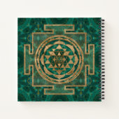 Sri Yantra / Sri Chakra Malachite und Gold Notizblock (Rückseite)