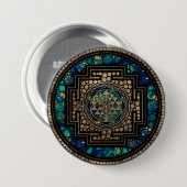 Sri Yantra/Sri Chakra Marmor und Gold Button (Vorne & Hinten)