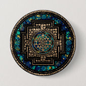 Sri Yantra/Sri Chakra Marmor und Gold Button (Vorderseite)