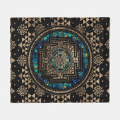 Sri Yantra/Sri Chakra Marmor und Gold Fleecedecke (Vorderseite (Horizontal))