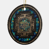 Sri Yantra/Sri Chakra Marmor und Gold Keramik Ornament (Links)