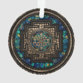 Sri Yantra/Sri Chakra Marmor und Gold Ornament (Rückseite)