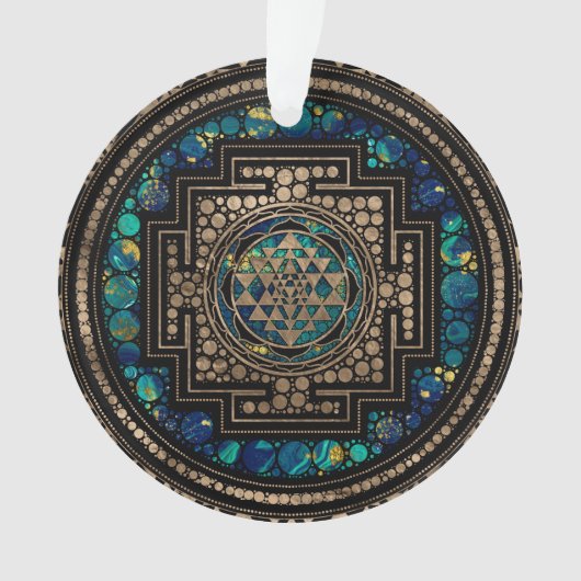 Sri Yantra/Sri Chakra Marmor und Gold Ornament (Vorderseite)