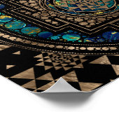 Sri Yantra / Sri Chakra Marmor und Gold Poster (Ecke)