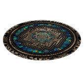 Sri Yantra/Sri Chakra Marmor und Gold Schneidebrett (Ecke)