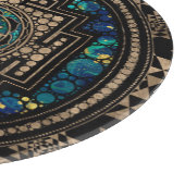 Sri Yantra/Sri Chakra Marmor und Gold Schneidebrett (Ecke)