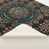 Sri Yantra/Sri Chakra Marmor und Gold Sherpadecke (3/4)