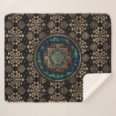 Sri Yantra/Sri Chakra Marmor und Gold Sherpadecke (Vorderseite (Horizontal))