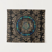 Sri Yantra/Sri Chakra Marmor und Gold Wandteppich (Vorderseite (Horizontal))