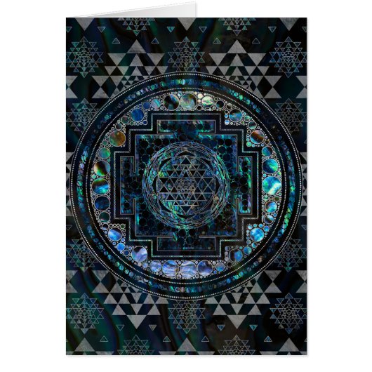 Sri Yantra/Sri Chakra Ohrschnecken-Muschel und (Vorne)