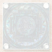 Sri Yantra/Sri Chakra Ohrschnecken-Muschel und Glasuntersetzer (Rückseite)
