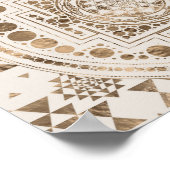 Sri Yantra / Sri Chakra Pastel Gold Poster (Ecke)