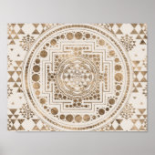 Sri Yantra / Sri Chakra Pastel Gold Poster (Vorne)