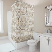 Sri Yantra/Sri Chakra Pastell-Gold Duschvorhang (Beispiel)