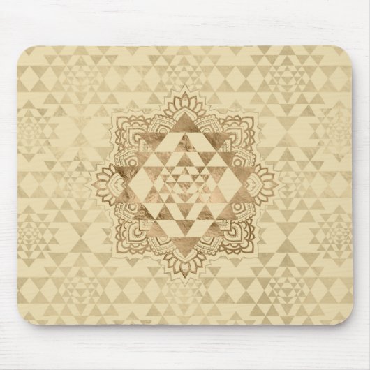 Sri Yantra/Sri Chakra Pastell-Gold Mousepad (Vorne)