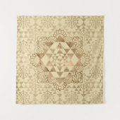 Sri Yantra/Sri Chakra Pastell-Gold Wandteppich (Vorderseite)