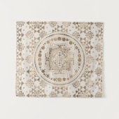 Sri Yantra/Sri Chakra Pastell-Gold Wandteppich (Vorderseite (Horizontal))