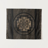 Sri Yantra/Sri Chakra Punkt-Kunst-Gold und Wandteppich (Vorderseite (Horizontal))