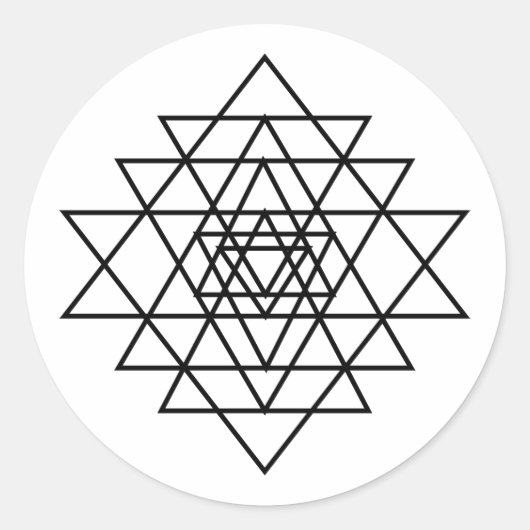 Sri Yantra Symbol - Runder Aufkleber (Vorderseite)