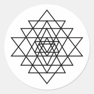 Sri Yantra Symbol - Runder Aufkleber