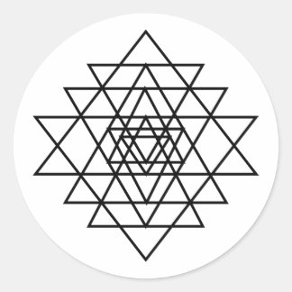 Sri Yantra Symbol - Runder Aufkleber