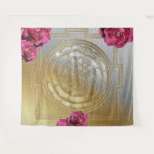 Sri Yantra und der Anteil der Rose II - Tapestry Wandteppich (Vorderseite (Horizontal))