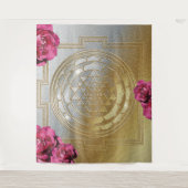 Sri Yantra und der Anteil der Rose II - Tapestry Wandteppich (Vorderseite)