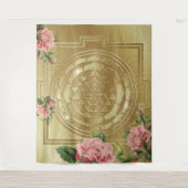 SRI YANTRA und der Anteil der Rose - Tapisserie Wandteppich (Vorderseite)
