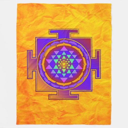 SRI YANTRA voll gefärbt + Ihre Ideen Fleecedecke (Vorderseite)