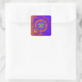 SRI YANTRA voll gefärbt + Ihre Ideen Quadratischer Aufkleber (Tasche)
