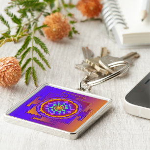 SRI YANTRA voll gefärbt + Ihre Ideen Schlüsselanhänger